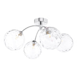 Izzy 4 Light Semi Flush Polished Chrome With Clear Dimpled Glass