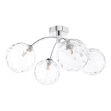 Izzy 4 Light Semi Flush Polished Chrome With Clear Dimpled Glass