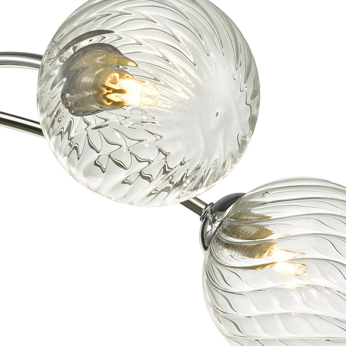 Izzy 6lt Semi Flush Polished Chrome With Twisted Glass