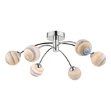 Izzy 6lt Semi Flush Polished Chrome With Planet Style Glass