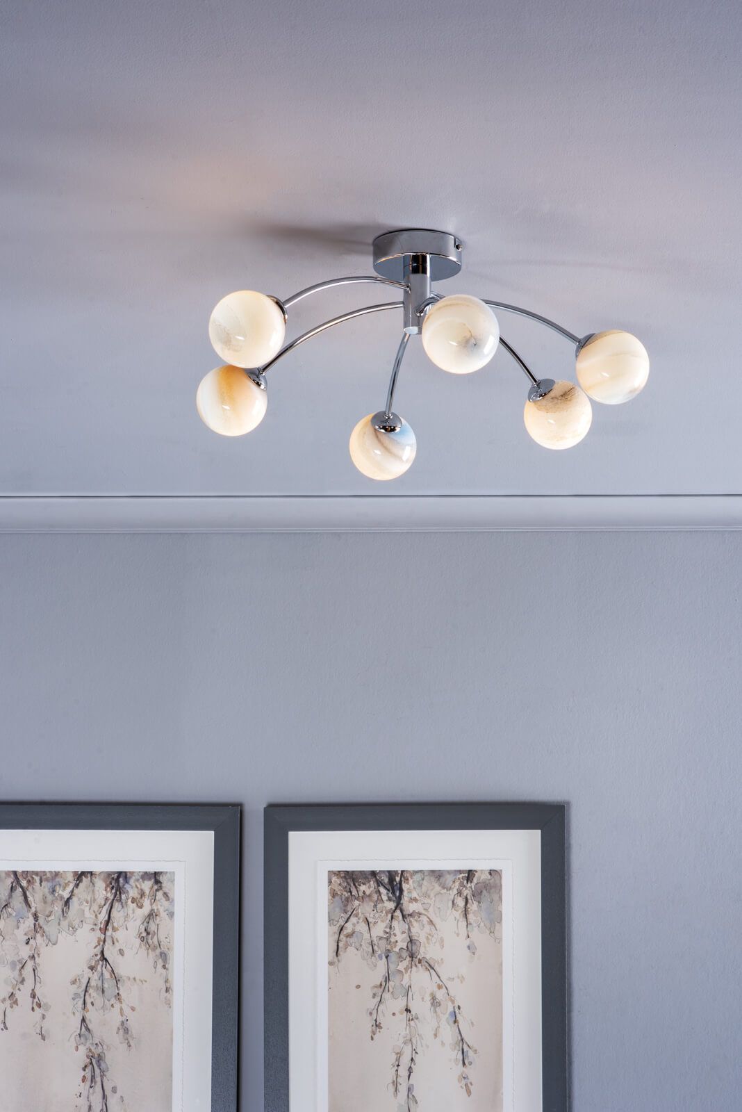 Izzy 6lt Semi Flush Polished Chrome With Planet Style Glass