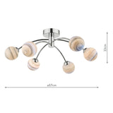 Izzy 6lt Semi Flush Polished Chrome With Planet Style Glass