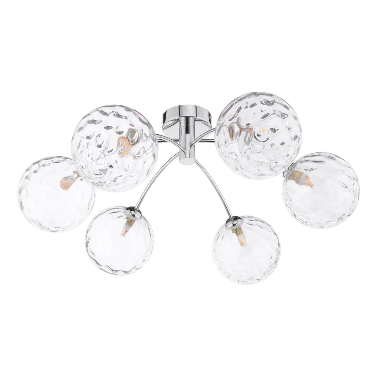 Izzy 6lt Semi Flush Polished Chrome With Clear Dimpled Glass