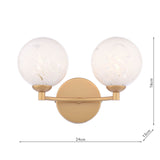 Izzy 2 Light Wall Light Matt Gold With White Confetti Glass