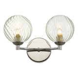 Izzy 2 Light Wall Light Polished Chrome With Twisted Glass
