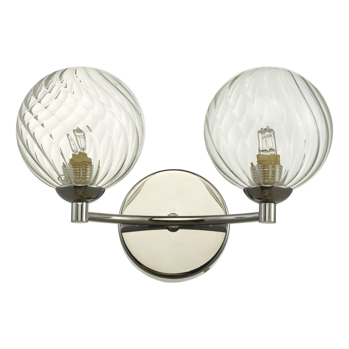 Izzy 2 Light Wall Light Polished Chrome With Twisted Glass