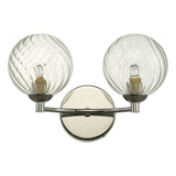 Izzy 2 Light Wall Light Polished Chrome With Twisted Glass