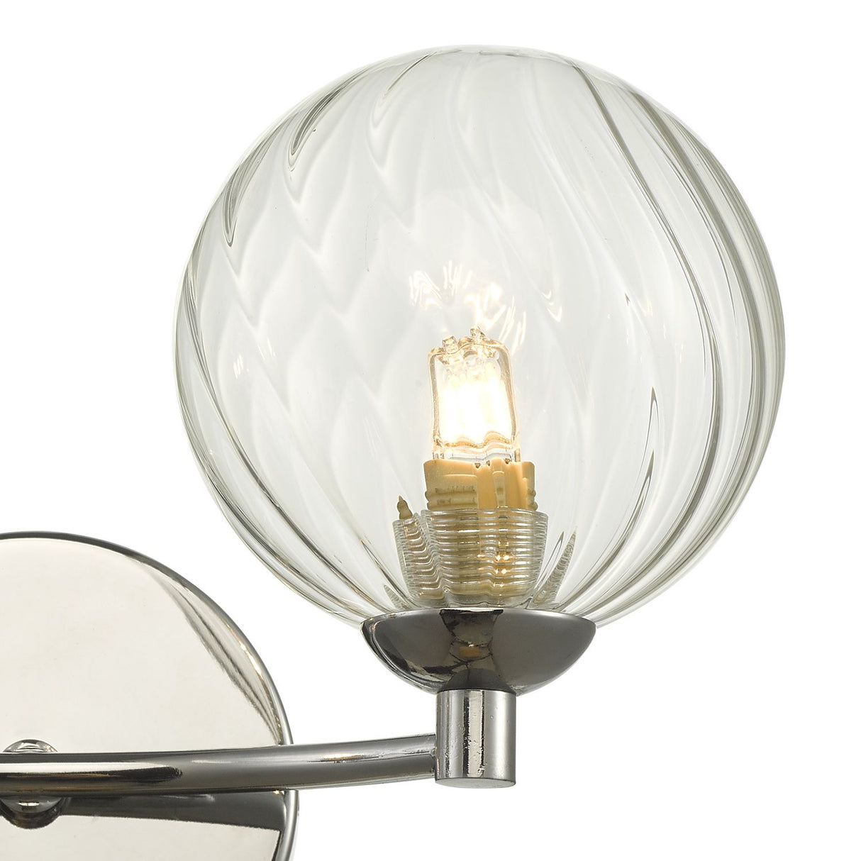 Izzy 2 Light Wall Light Polished Chrome With Twisted Glass