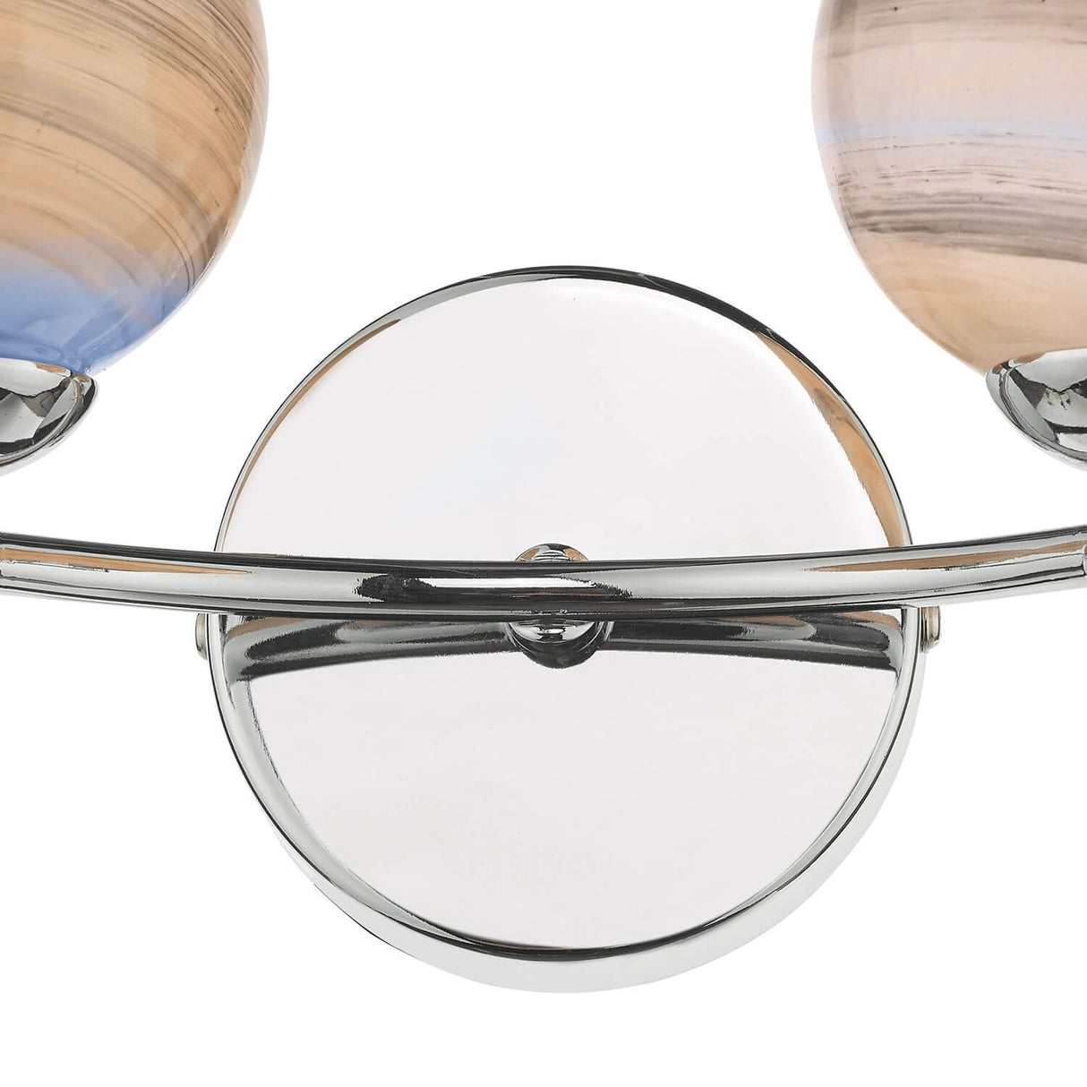 Izzy 2 Light Wall Light Polished Chrome With Planet Style Glass
