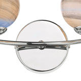Izzy 2 Light Wall Light Polished Chrome With Planet Style Glass