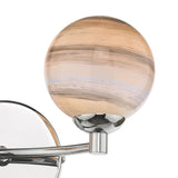 Izzy 2 Light Wall Light Polished Chrome With Planet Style Glass