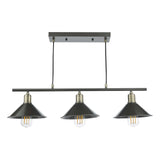 Jalen 3 Light Bar Pendant Graphite Antique Brass