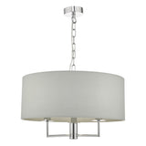Jamelia 3 Light Pendant Polished Chrome & Grey
