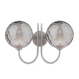 Jared 2 Light Wall Light Satin Nickel With Smoked Dimpled Glass