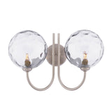 Jared 2 Light Wall Light Satin Nickel With Clear Dimpled Glass