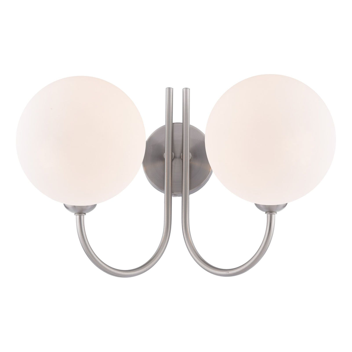 Jared 2 Light Wall Light Satin Nickel With Opal Glass