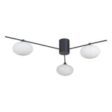 Jasper 3 Light Semi Flush Matt Black Opal glass