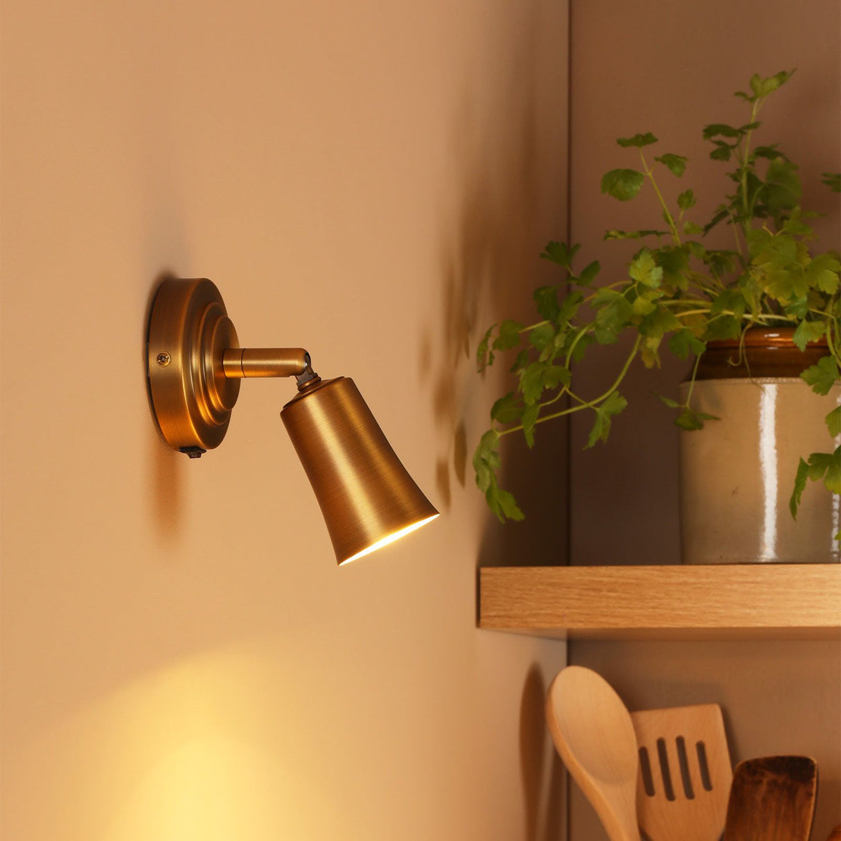 Jedrek Single Spotlight Aged Brass