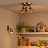 Jedrek 3 Light Single Spotlight Aged Brass
