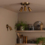 Jedrek 3 Light Single Spotlight Aged Brass