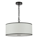Jemima 3 Light Pendant White and Matt Black With Shade