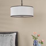 Jemima 3 Light Pendant White and Matt Black With Shade