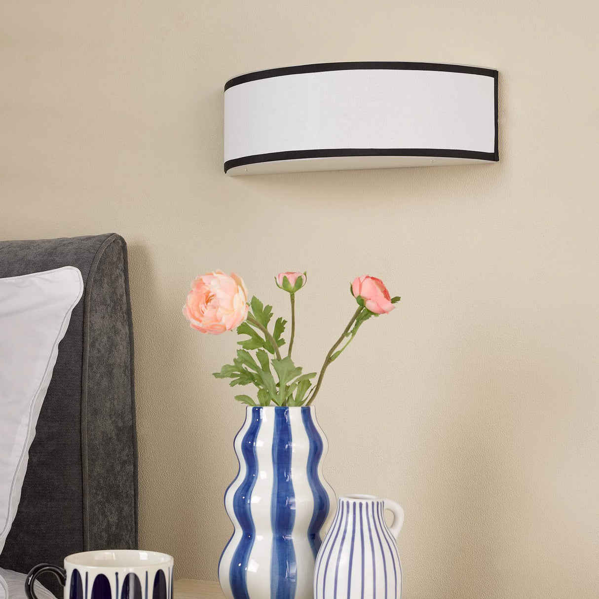 Jemima Wall Light White and White Frosted Acrylic With Shade
