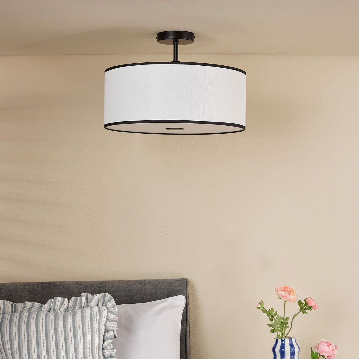 Jemima Easy Fit Pendant White and White Frosted Acrylic With Shade
