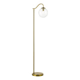 Jocelyn Floor Lamp Natural Brass and Glass