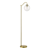 Jocelyn Floor Lamp Natural Brass and Glass