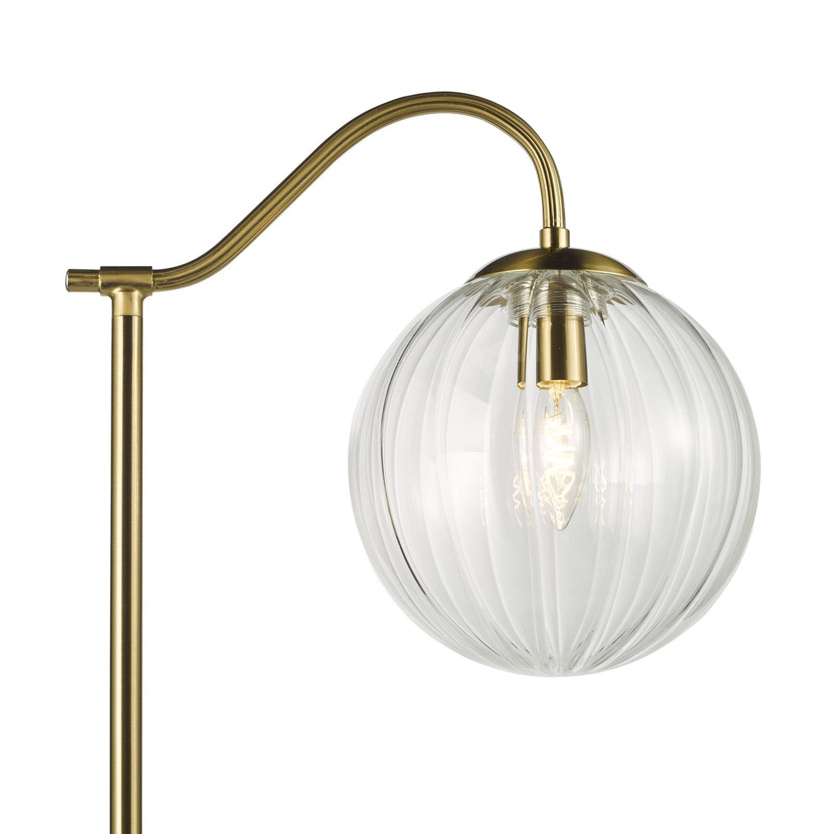 Jocelyn Floor Lamp Natural Brass and Glass