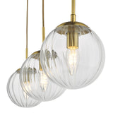 Jocelyn 3 Light Bar Pendant Natural Brass and Glass