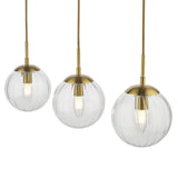Jocelyn 3 Light Bar Pendant Natural Brass and Glass