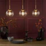 Jocelyn 3 Light Bar Pendant Natural Brass and Glass