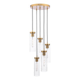 Jodelle 5 Light Cluster Pendant Polished Bronze and Glass