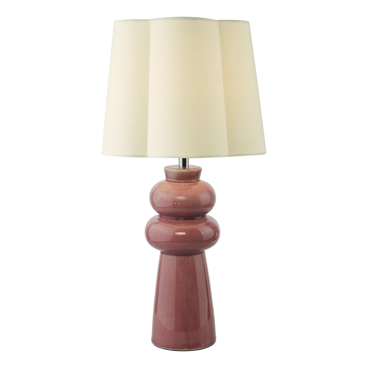 Jordana Table Lamp Pink and Polished Chrome With Shade
