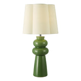 Jordana Table Lamp Green and Polished Chrome With Shade