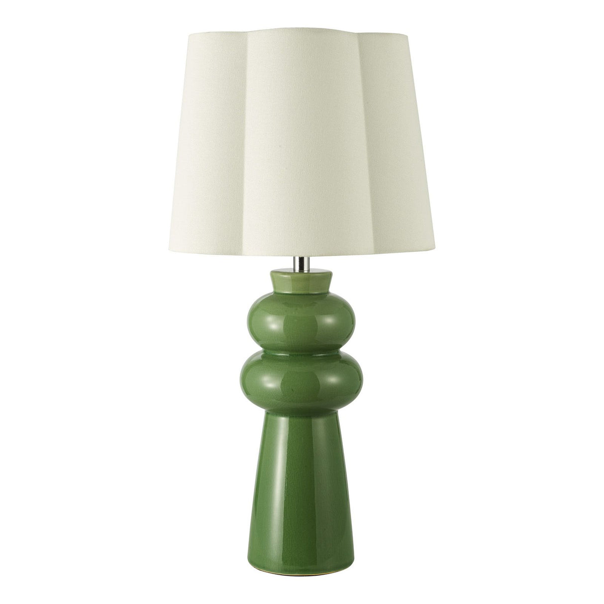 Jordana Table Lamp Green and Polished Chrome With Shade