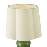 Jordana Table Lamp Green and Polished Chrome With Shade