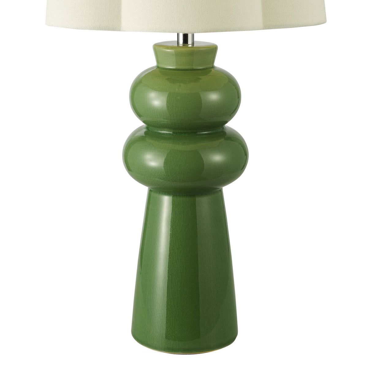 Jordana Table Lamp Green and Polished Chrome With Shade