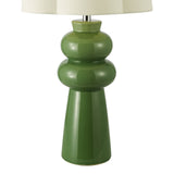 Jordana Table Lamp Green and Polished Chrome With Shade