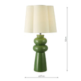 Jordana Table Lamp Green and Polished Chrome With Shade