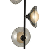 Kadience 3 Light Floor Lamp Satin Black and Smoked Glass