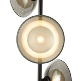 Kadience 3 Light Floor Lamp Satin Black and Smoked Glass