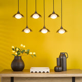 Kadience 6 Light Bar Pendant Satin Black and Smoked Glass