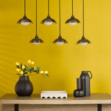 Kadience 6 Light Bar Pendant Satin Black and Smoked Glass