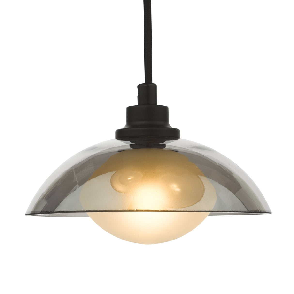 Kadience 3 Light Cluster Pendant Satin Black and Smoked Glass