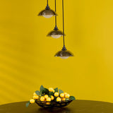 Kadience 3 Light Cluster Pendant Satin Black and Smoked Glass