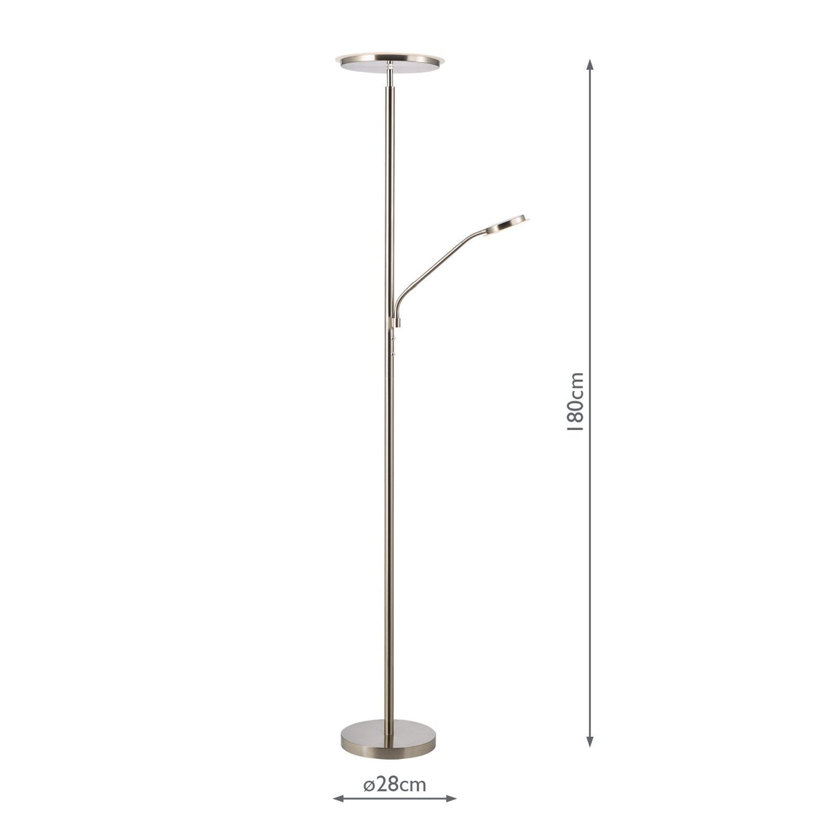 Kamika Mother & Child Floor Lamp Satin Chrome LED