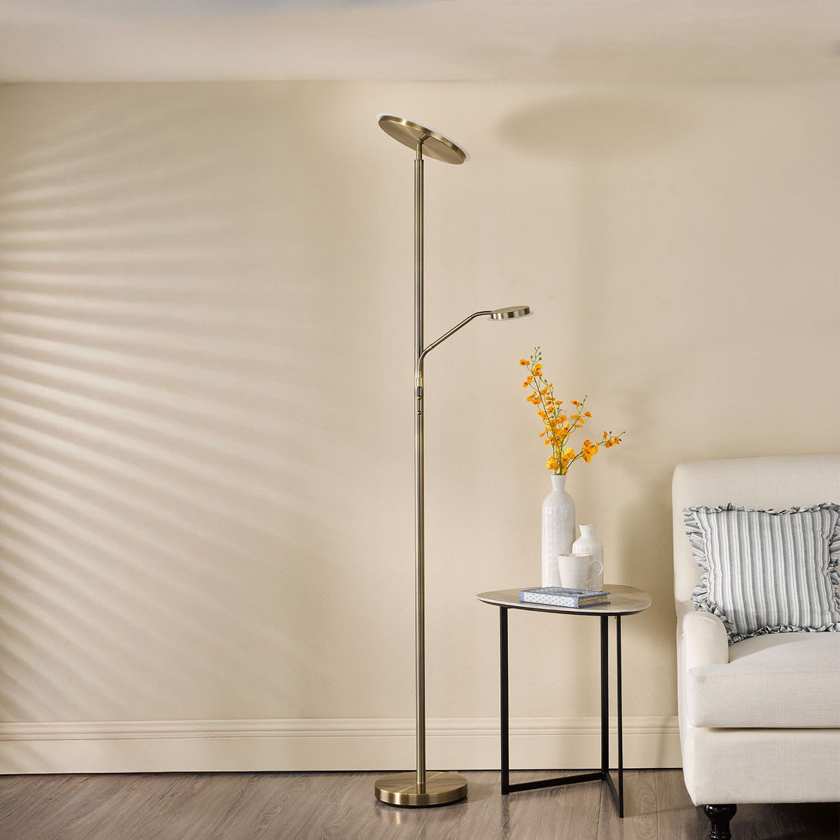 Kamika Mother & Child Floor Lamp Antique Brass LED